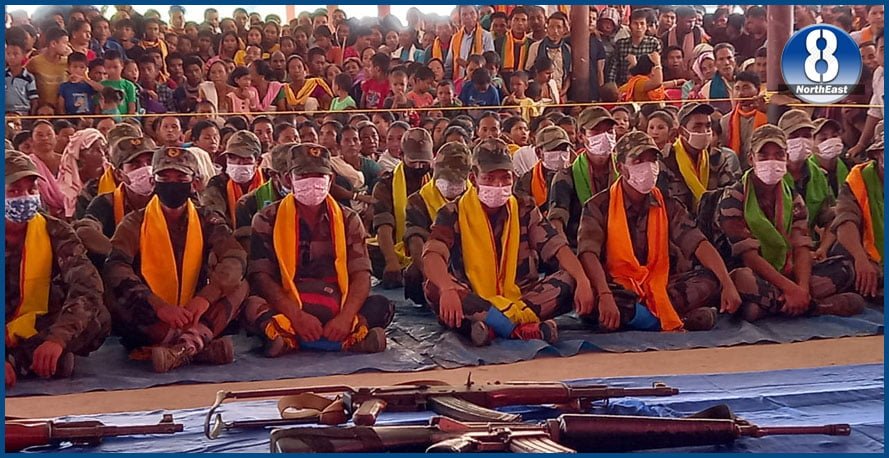46 Dimasa Militants Lay Down Arms 1 dimasa