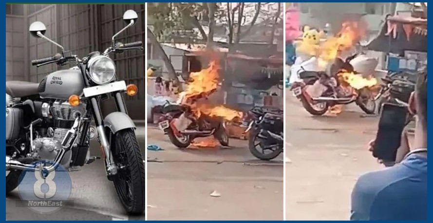 নতুনকৈ ক্ৰয় কৰা বুলেট বাইক লৈ পূজাৰ বাবে মন্দিৰলৈ যোৱাৰ সময়তে সংঘটিত হ’ল বিস্ফোৰণ 1 G2 3