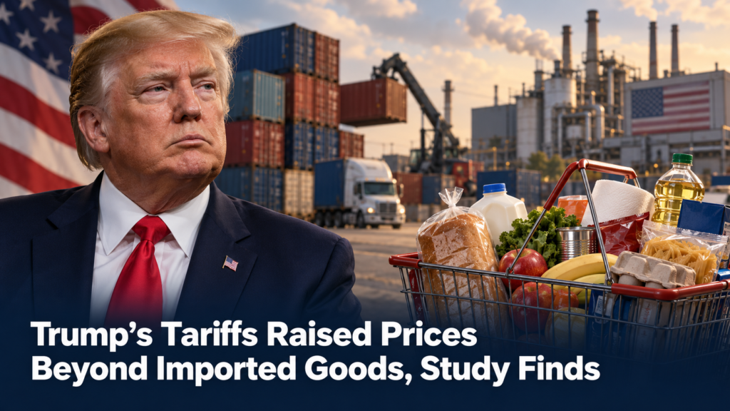 Trump’s Tariffs Raised Prices Beyond Imported Goods, Study Finds 1 Trump Shopping Basket and Factory