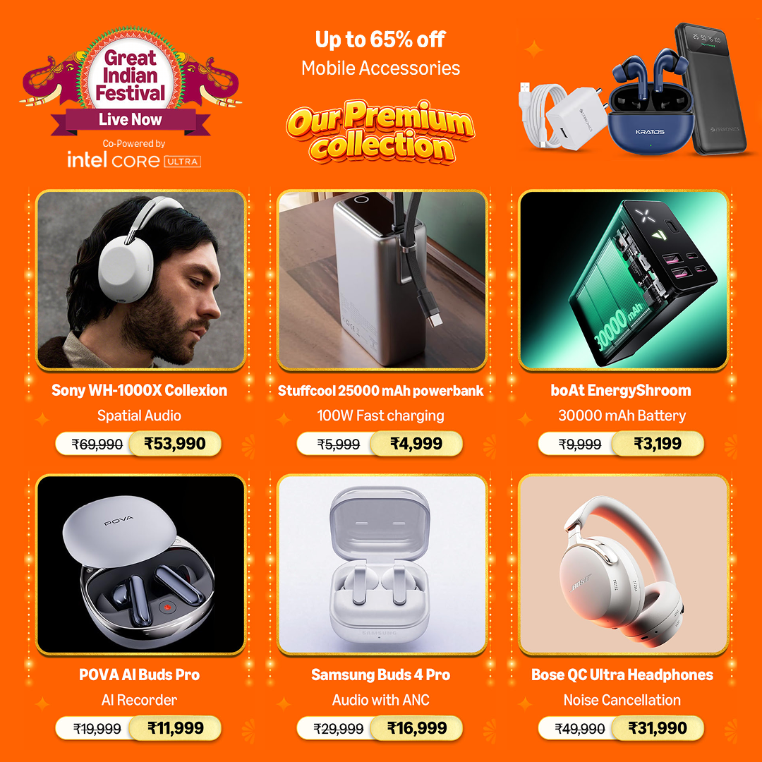 Amazon Great Indian Festival — মোবাইল এক্সেছৰিজৰ অফাৰ